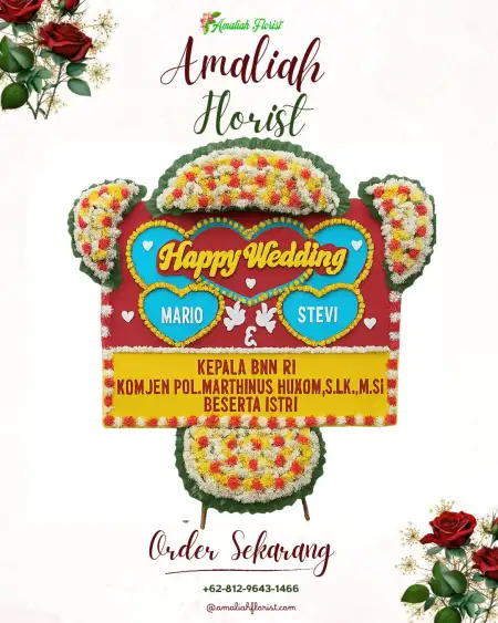 Papan Bunga Pernikahan Lobang